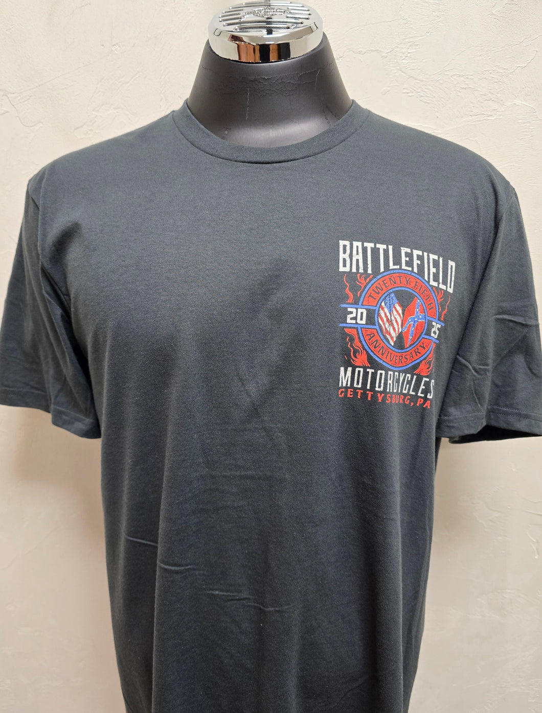 Battlefield Motorcycles 2025 Anniversary Tee- -   2025ATCHAR