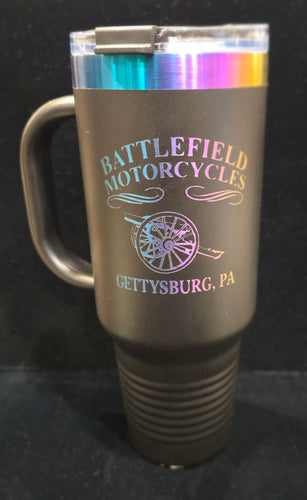 Battlefield Motorcycles Gettysburg, PA 40oz Black/Multi-color Travel Mug