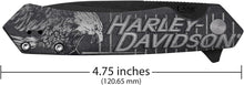 Load image into Gallery viewer, Harley-Davidson Frame Lock Black Aluminum Steel Pocket Knife   52260