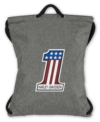 Harley-Davidson® RWB #1 Polyester Quick-Draw Backpack-Heather Gray