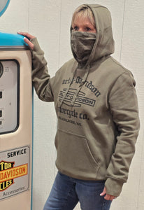 Battlefield Harley-Davidson® Unisex Bandana Hoodie Olive Green   3002811-GRLF
