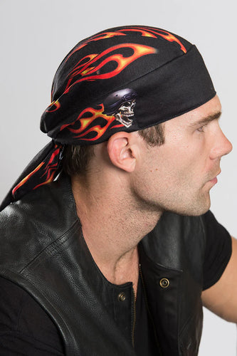 Biker Skull Flames Full-Head Wrap   50172