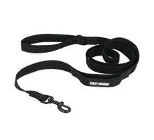 Load image into Gallery viewer, Harley-Davidson® 72 Inch Nylon H-D Rubber Logo Patch Pet Leash - Solid Black MPC100/08