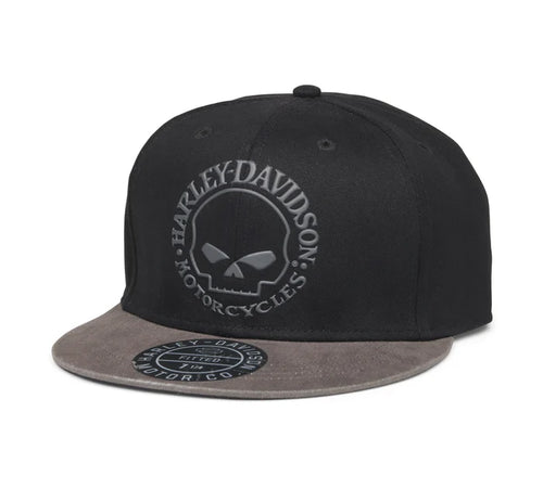 Harley-Davidson® Men's Black with Grey brim Willie G Skull Fitted Cap   99405-22VM