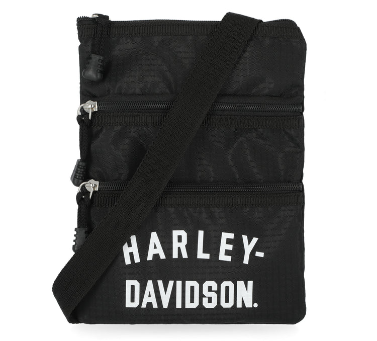 Harley-Davidson® Women's Black Ripstop Crossbody Bag/Sling Bag MHW077/08