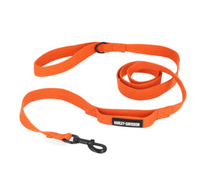 Harley-Davidson® 72 Inch Nylon H-D Rubber Logo Patch Pet Leash - Solid Black MPC100/08