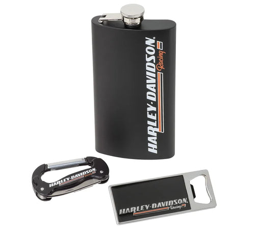HARLEY-DAVIDSON Harley-Davidson Racing Gift Set: Includes Flask, Bottle Opener & Multi-Tool