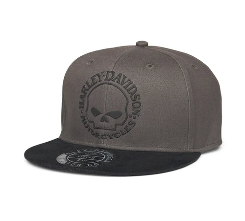 Harley-Davidson® Men's Grey with black brim Willie G Skull Fitted Cap   99406-22vm
