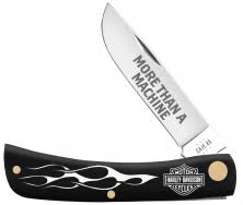 Harley-Davidson Sodbuster Jr 52265 Black Delrin Stainless Steel Pocket Knife  52265