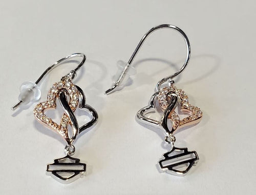 Harley-Davidson® Silver & Rose Gold Infinity Heart earrings  HDE   0581