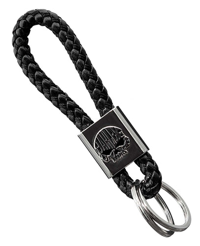 Harley-Davidson® Willie G Skull Logo Vinyl Black Braided Strap Key Chain - 4545
