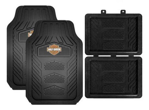 Harley-Davidson® Weatherpro 4 Piece Rubber Floor Mats, Universal-Fit 1671