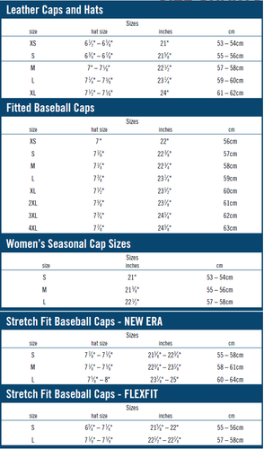 Hat Sizing Chart