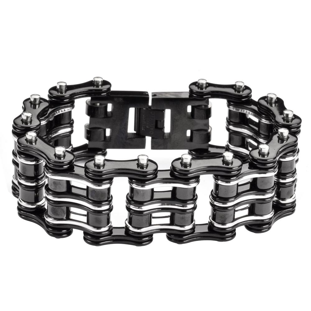 Black/Silver Unisex Stainless Steel Bracelet, SK1136