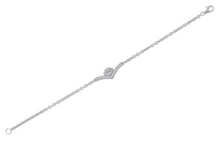 Load image into Gallery viewer, Harley-Davidson® women&#39;s bracelet, Bar &amp; Shield White Stone Chevron® chain bracelet  HDB0447