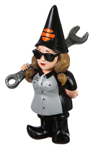 Harley-Davidson Female Mechanic Garden Gnome