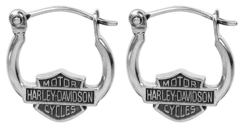 Harley-Davidson® Women's Bar & Shield® Hoop Earrings, HDE0233