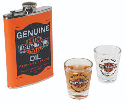 Harley-Davidson® Genuine Oil Can Flask & Shot Glass Gift Set, HDL-18557